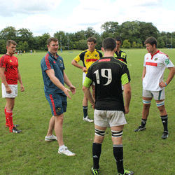Donnacha Ryan coaches the second row players at Rockwell College